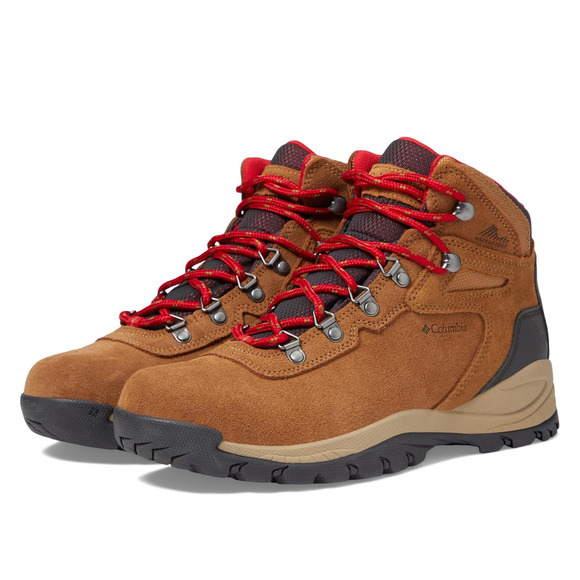 Columbia Womens Newton Ridge Plus Amped Hiking Boots Size 9.5 Tan Red WP NIB - Picture 1 of 13